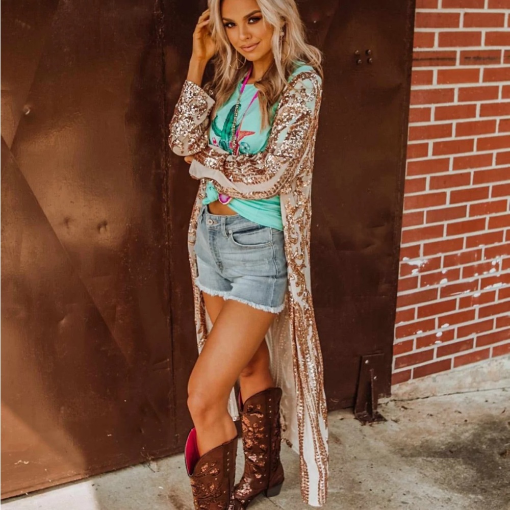 Kimono Style Duster in burnt Orange